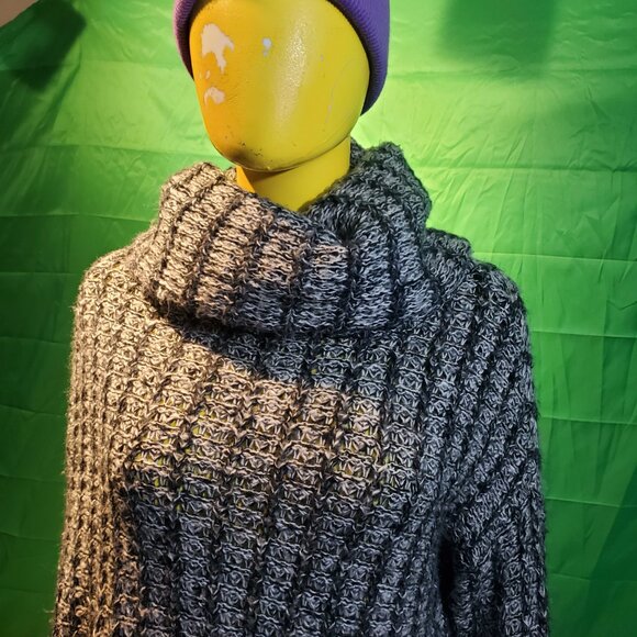 Vero moda denim wool turtle neck winter gray women sweater Small fall - Picture 11 of 16